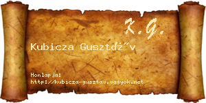 Kubicza Gusztáv névjegykártya
